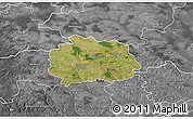 Satellite 3D Map of Miechow, desaturated