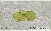 Satellite 3D Map of Miechow, lighten, semi-desaturated