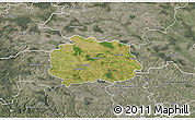 Satellite 3D Map of Miechow, semi-desaturated