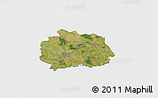 Satellite 3D Map of Miechow, single color outside