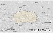 Shaded Relief 3D Map of Miechow, desaturated
