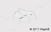Silver Style 3D Map of Miechow, single color outside