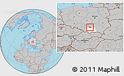 Gray Location Map of Miechow, highlighted parent region