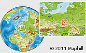 Physical Location Map of Miechow, highlighted parent region, within the entire country
