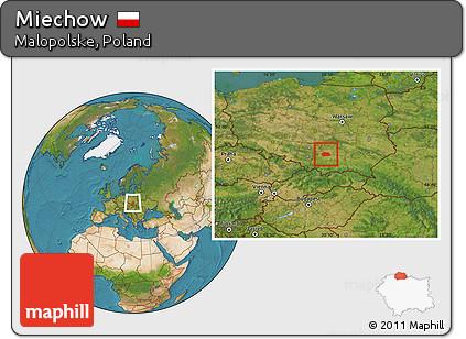 Satellite Location Map of Miechow