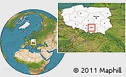 Satellite Location Map of Miechow, highlighted country