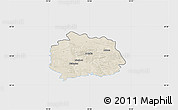 Shaded Relief Map of Miechow, single color outside