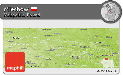 Physical Panoramic Map of Miechow