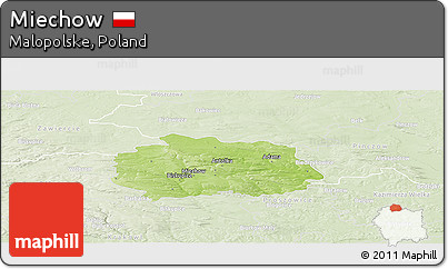 Physical Panoramic Map of Miechow, lighten