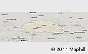 Shaded Relief Panoramic Map of Miechow, semi-desaturated