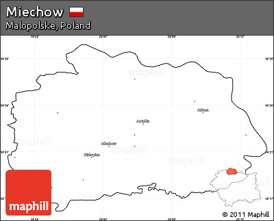 Blank Simple Map of Miechow, cropped outside