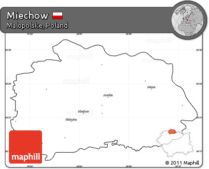 Blank Simple Map of Miechow, cropped outside