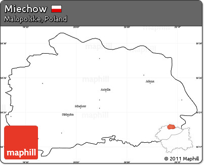 Blank Simple Map of Miechow, cropped outside
