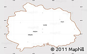 Classic Style Simple Map of Miechow, cropped outside
