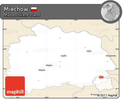 Classic Style Simple Map of Miechow