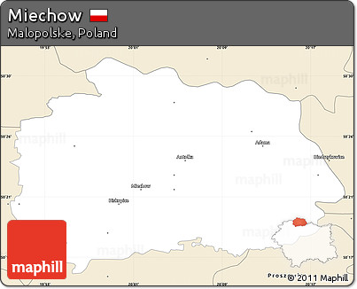 Classic Style Simple Map of Miechow