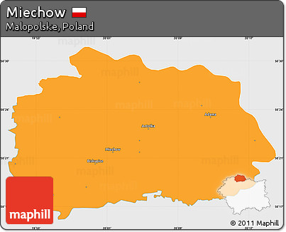 Political Simple Map of Miechow, single color outside