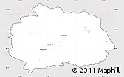 Silver Style Simple Map of Miechow, cropped outside