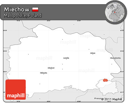 Silver Style Simple Map of Miechow