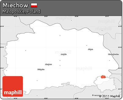 Silver Style Simple Map of Miechow