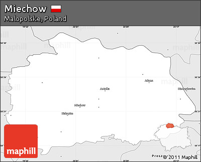 Silver Style Simple Map of Miechow