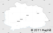 Silver Style Simple Map of Miechow, single color outside