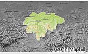 Physical 3D Map of Myslenice, darken, desaturated