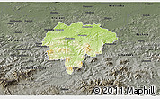 Physical 3D Map of Myslenice, darken, semi-desaturated