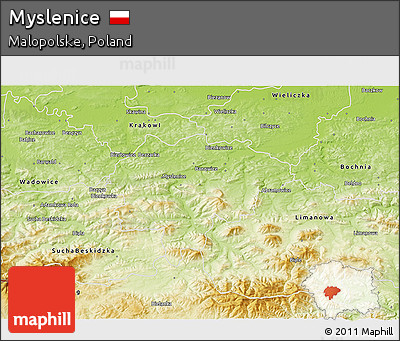 Physical 3D Map of Myslenice