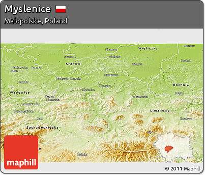 Physical 3D Map of Myslenice