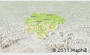 Physical 3D Map of Myslenice, lighten, semi-desaturated