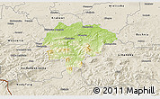 Physical 3D Map of Myslenice, shaded relief outside