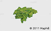 Satellite 3D Map of Myslenice, single color outside