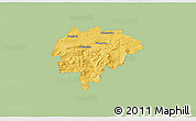 Savanna Style 3D Map of Myslenice, single color outside