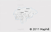 Silver Style 3D Map of Myslenice, single color outside
