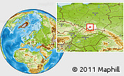 Physical Location Map of Myslenice, highlighted parent region
