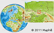 Physical Location Map of Myslenice