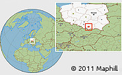 Savanna Style Location Map of Myslenice, highlighted country