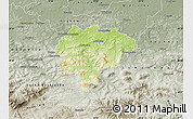 Physical Map of Myslenice, semi-desaturated