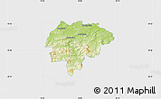 Physical Map of Myslenice, single color outside