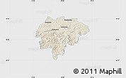 Shaded Relief Map of Myslenice, single color outside