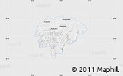 Silver Style Map of Myslenice, single color outside
