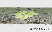 Physical Panoramic Map of Myslenice, darken, semi-desaturated
