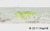 Physical Panoramic Map of Myslenice, lighten, semi-desaturated