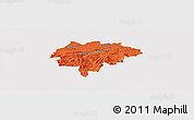 Political Panoramic Map of Myslenice, cropped outside