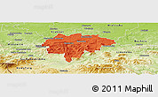 Political Panoramic Map of Myslenice, physical outside