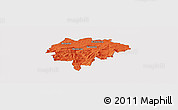 Political Panoramic Map of Myslenice, single color outside