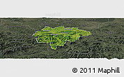 Satellite Panoramic Map of Myslenice, darken, semi-desaturated