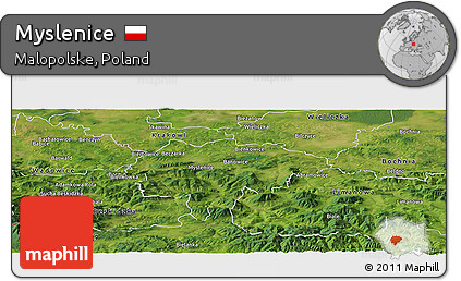 Satellite Panoramic Map of Myslenice