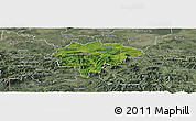 Satellite Panoramic Map of Myslenice, semi-desaturated